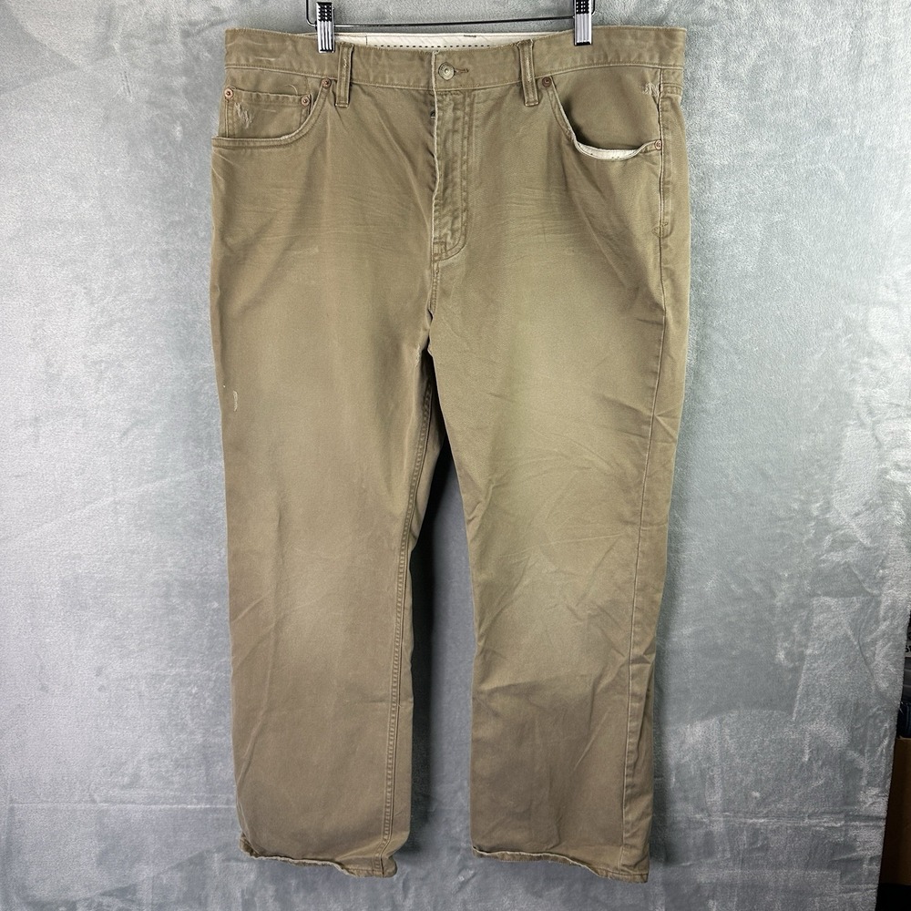 Polo Ralph Lauren Jeans Men's 38x30 Khaki Tan Distressed 100% Cotton‎ Pants